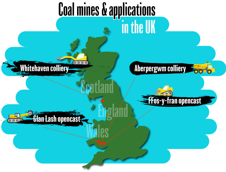 Coal Mines And Applications In The UK Map 